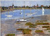 Low Tide The Riverside Yacht Club by Theodore Robinson